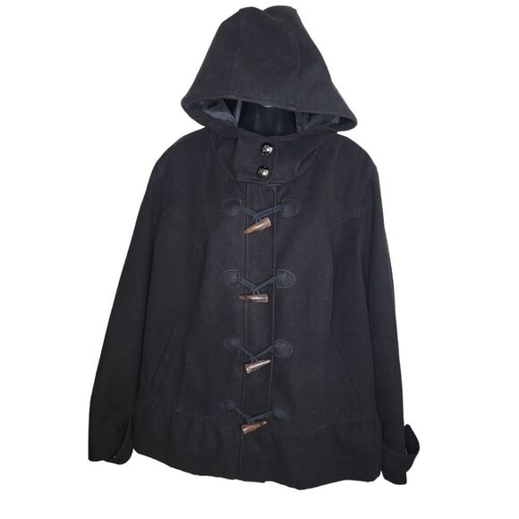 Torrid black toggle hooded jacket coat size 3/3x - Picture 1 of 6